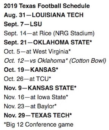 Texas Longhorns vs. Rice Owls at NRG Stadium